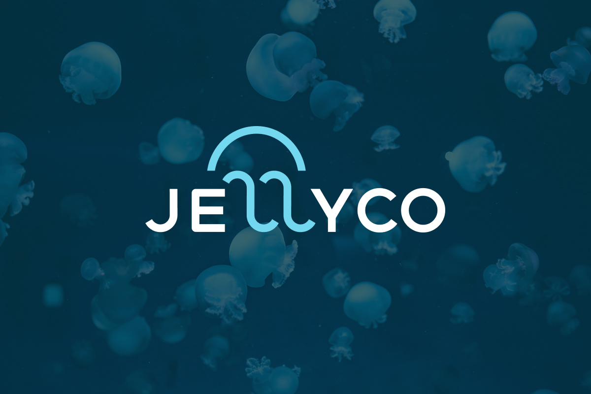 JellyCo USA Logo against Jellyfish background
