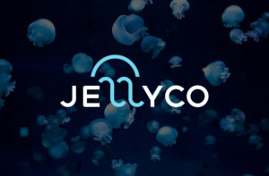JellyCo Logo on Background image of Jellyfish