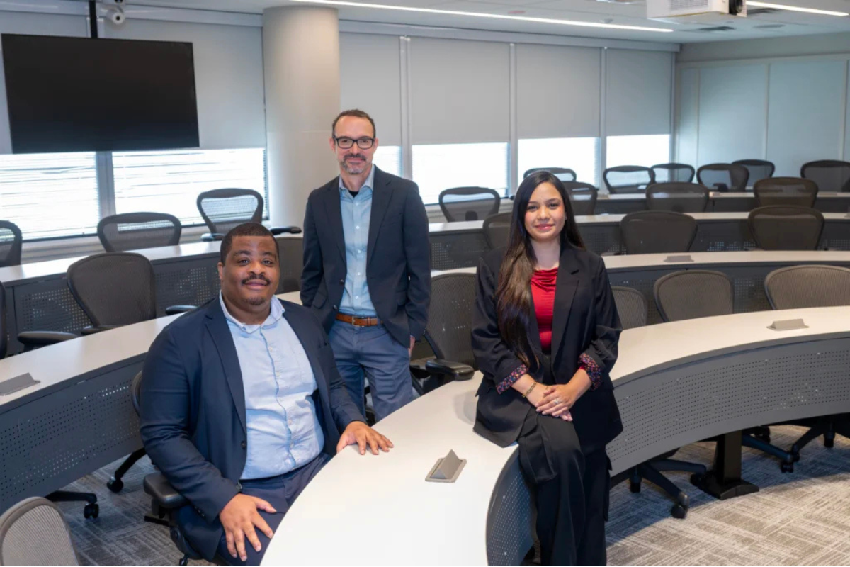 The UGA SBDC in Atlanta team in the new Buckhead location. From left to right: Terence Strong, Business Consultant; Drew Zoller, Business Consultant; Eleana Reyes, Program Coordinator.